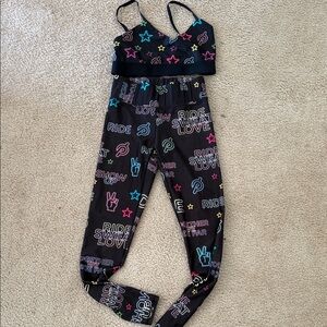 Peloton Black Graphic Print Activewear Set